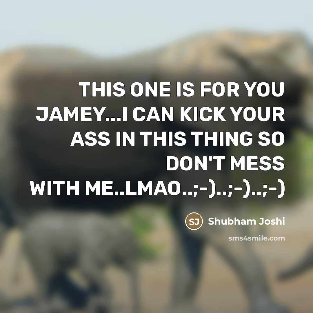 “THIS ONE IS FOR YOU JAMEY...I CAN KICK YOUR ASS…” quote by Shubham Joshi