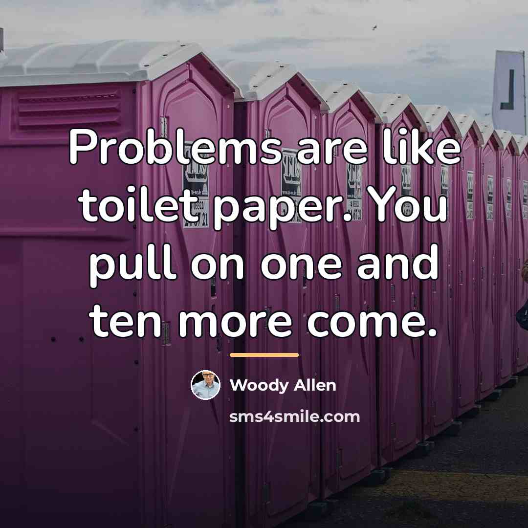 “Problems are like toilet paper. You pull on one and…” quote by Woody Allen