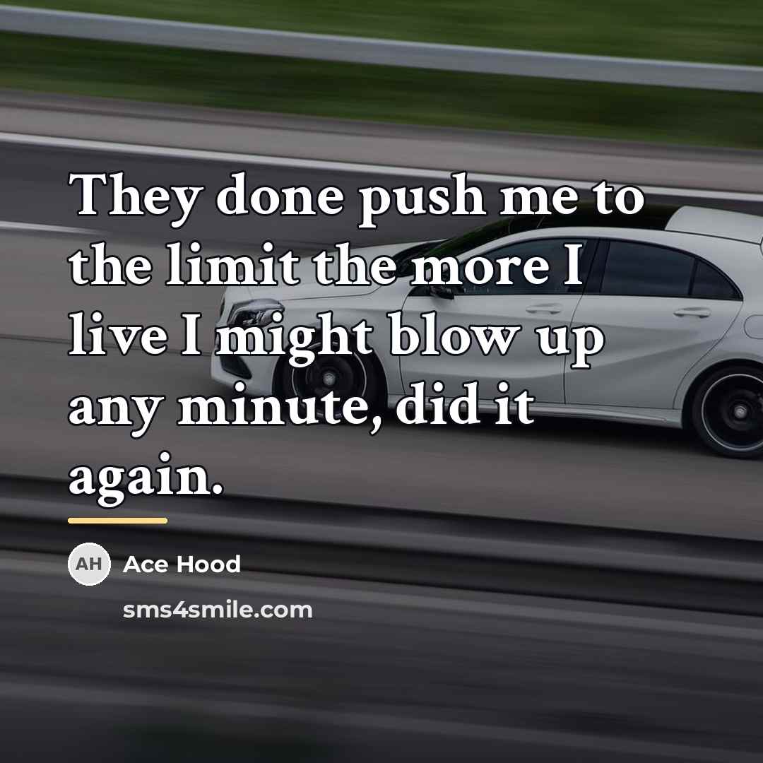 “They done push me to the limit the more I…” quote by Ace Hood