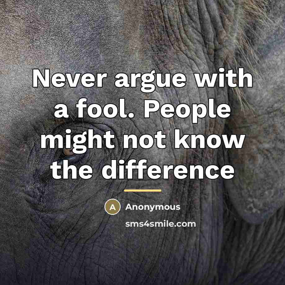 “Never argue with a fool. People might not know the…” quote by Anonymous