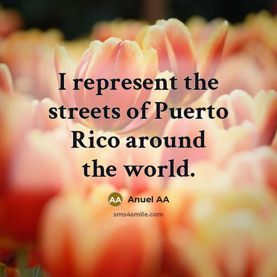 “I represent the streets of Puerto Rico around the world.…” quote by Anuel AA