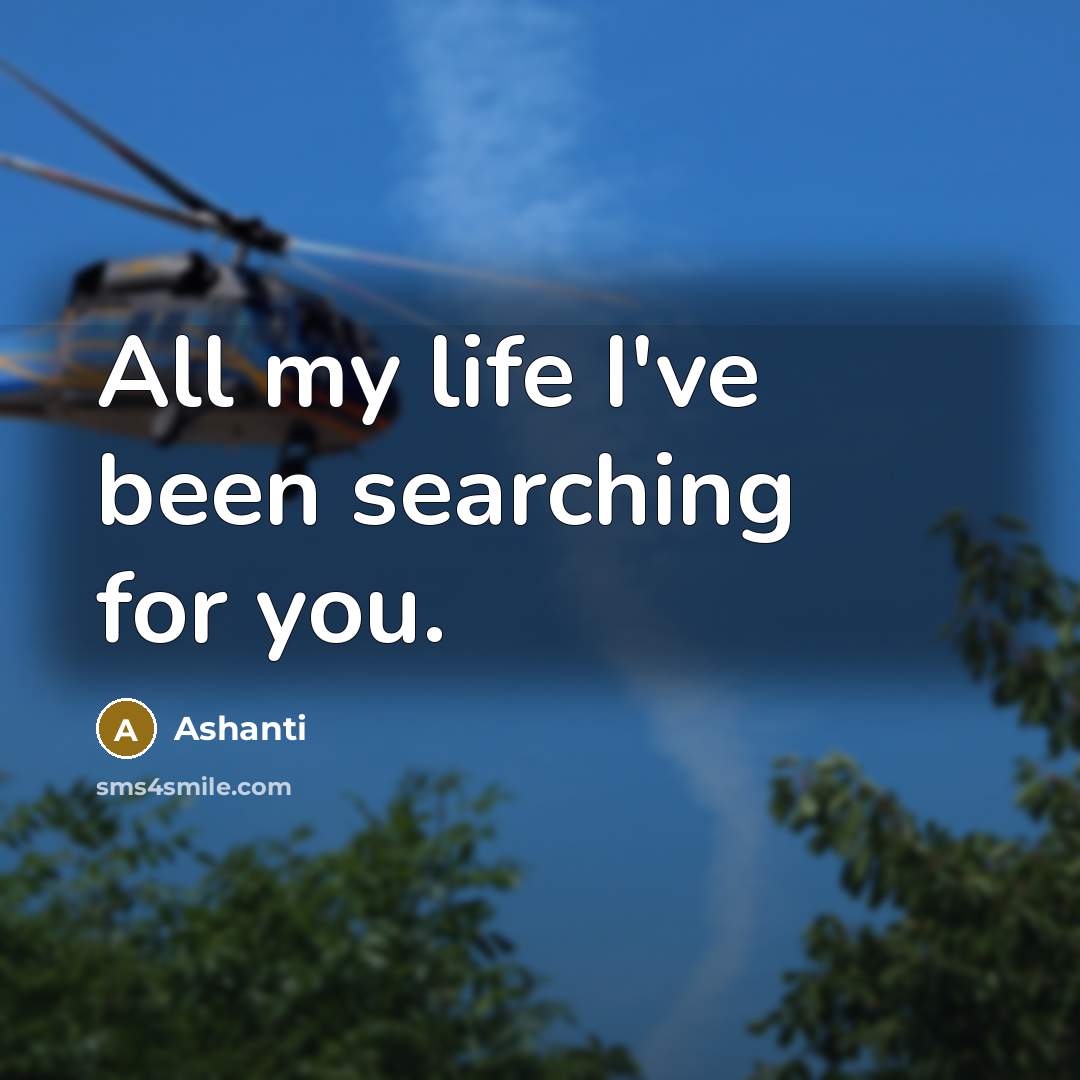 “All my life I've been searching for you.…” quote by Ashanti
