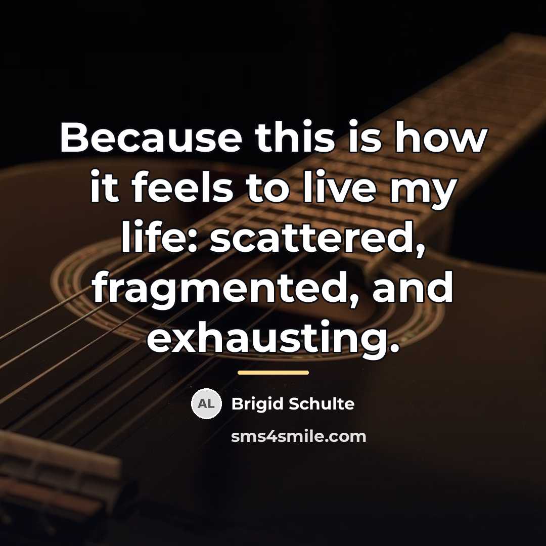“Because this is how it feels to live my life:…” quote by Brigid Schulte