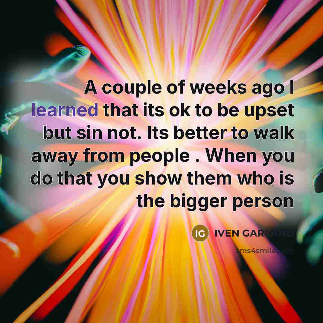 “A couple of weeks ago I learned that its ok…” quote by IVEN GARLAND
