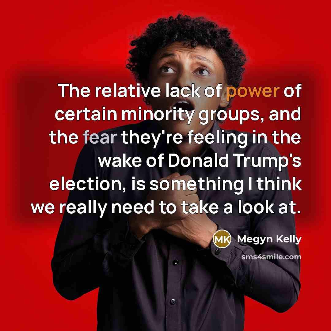 “The relative lack of power of certain minority groups, and…” quote by Megyn Kelly