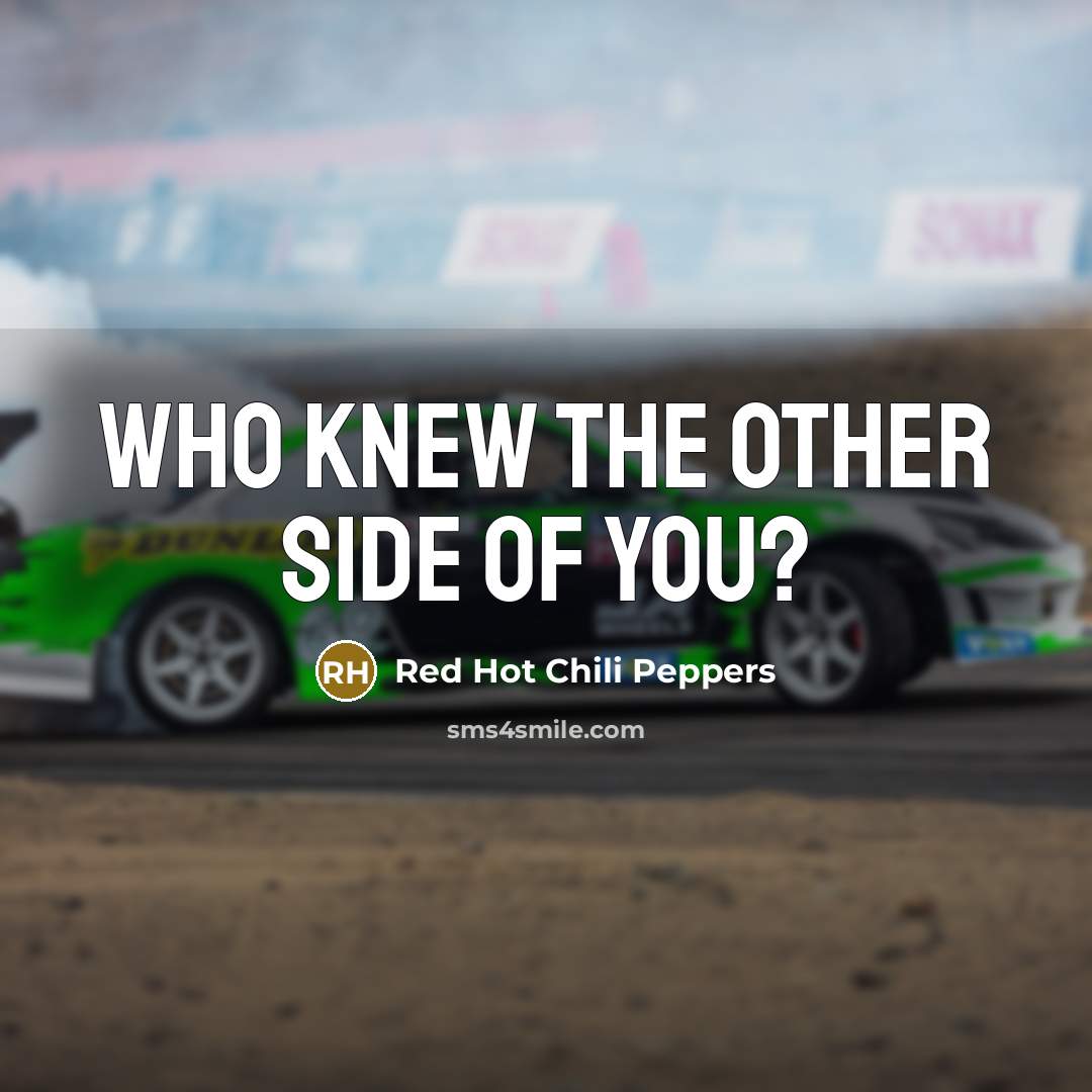 “Who knew the other side of you?…” quote by Red Hot Chili Peppers