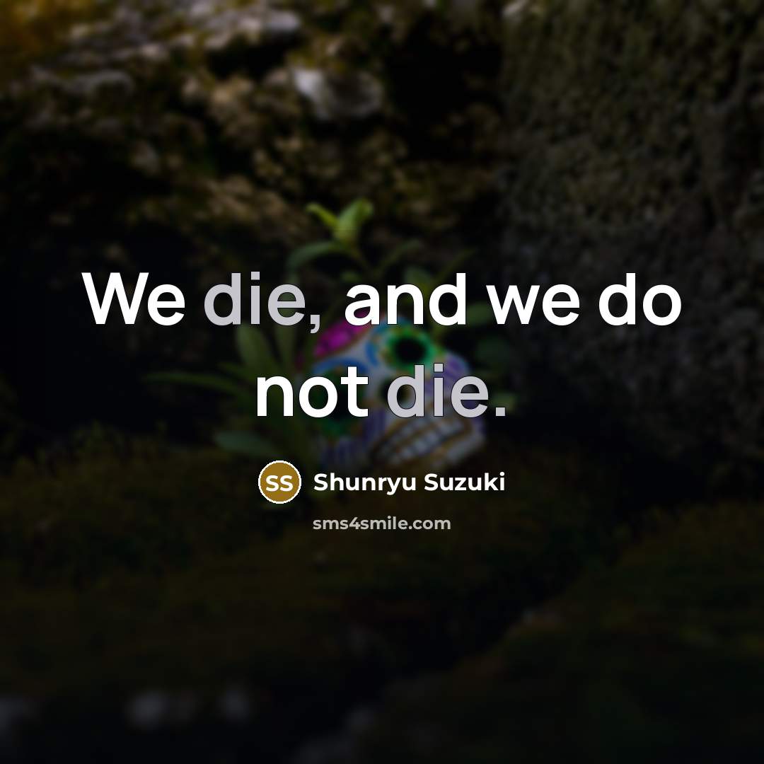 “We die, and we do not die.” quote by Shunryu Suzuki