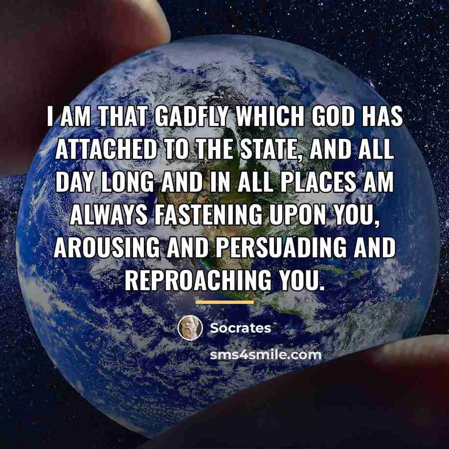 “I am that gadfly which God has attached to the…” quote by Socrates