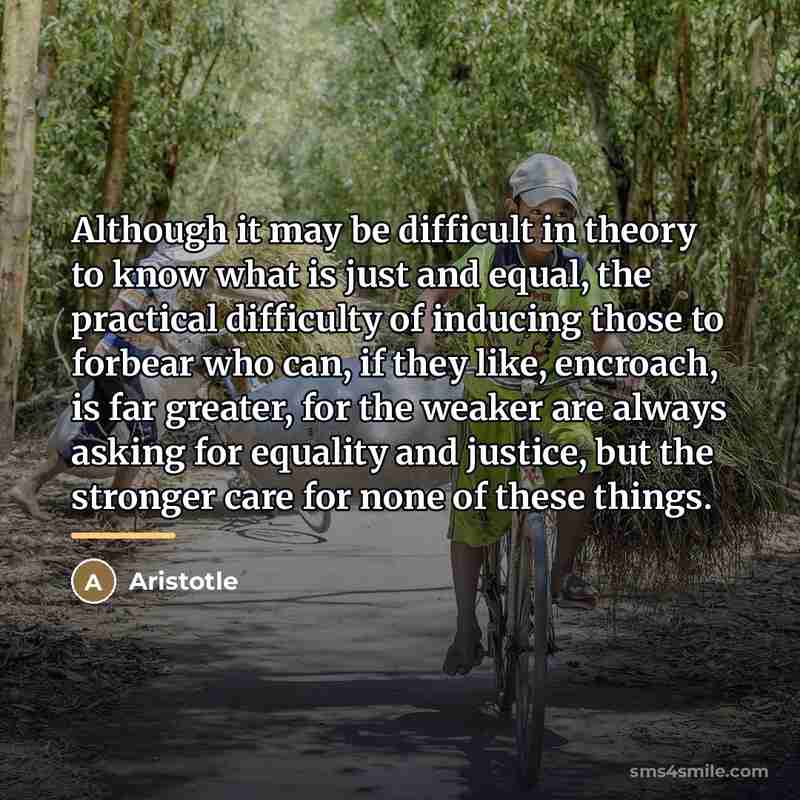 “Although it may be difficult in theory to know what…” quote by Aristotle