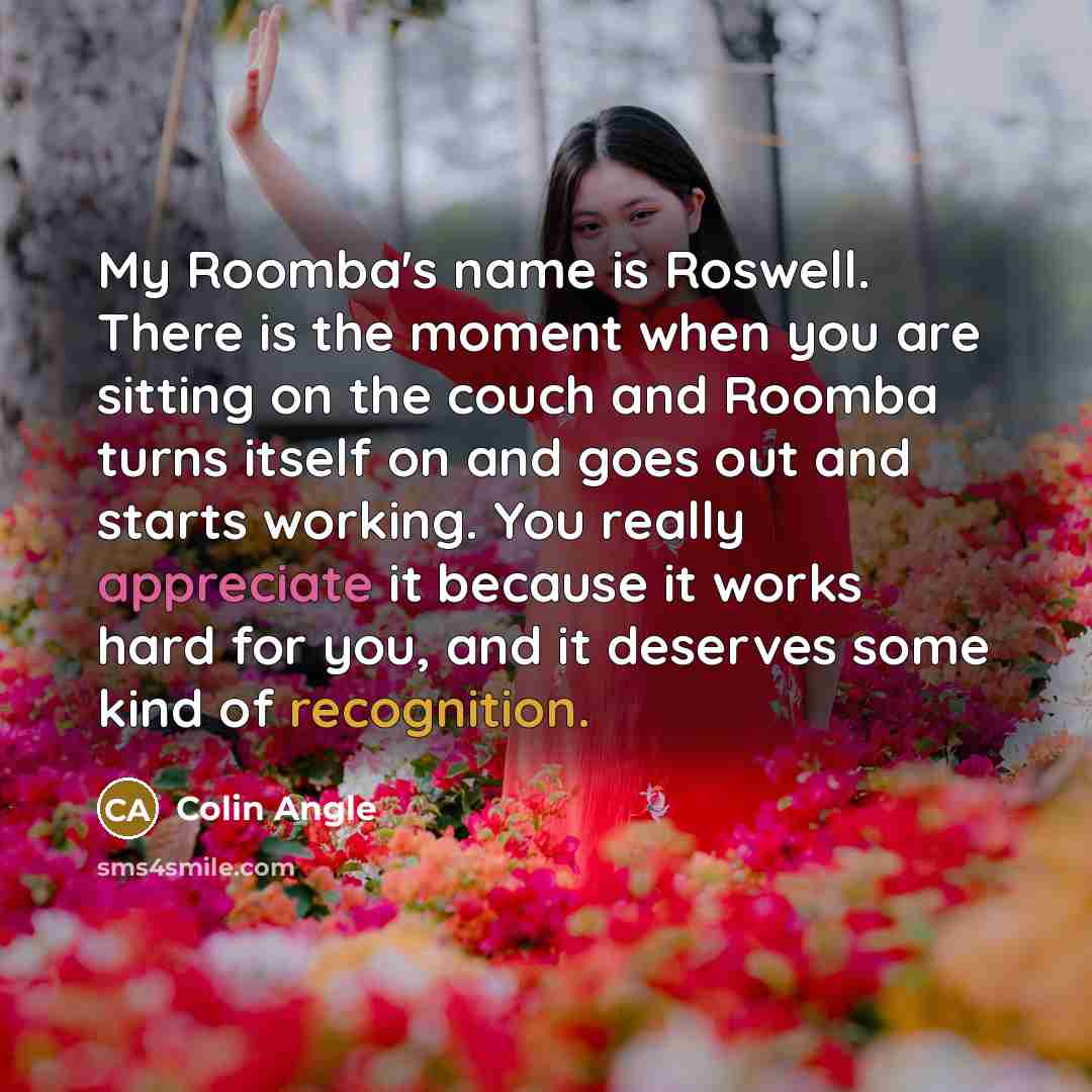 “My Roomba's name is Roswell. There is the moment when…” quote by Colin Angle