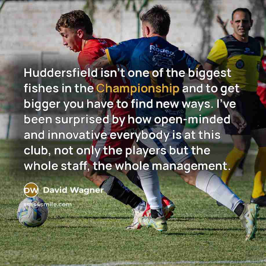 “Huddersfield isn't one of the biggest fishes in the Championship…” quote by David Wagner