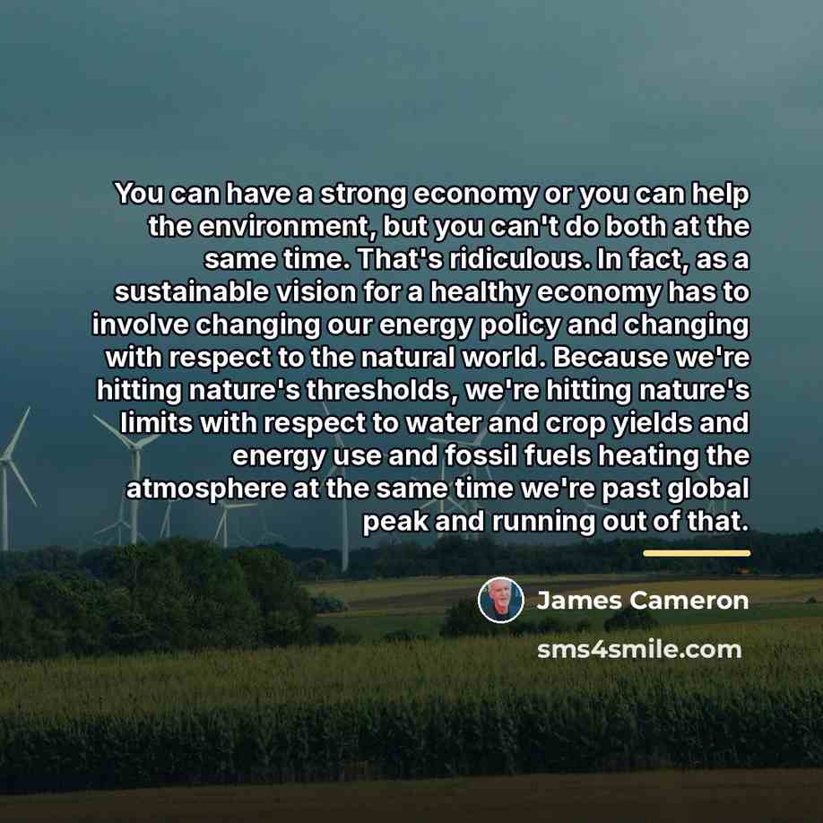 “You can have a strong economy or you can help…” quote by James Cameron
