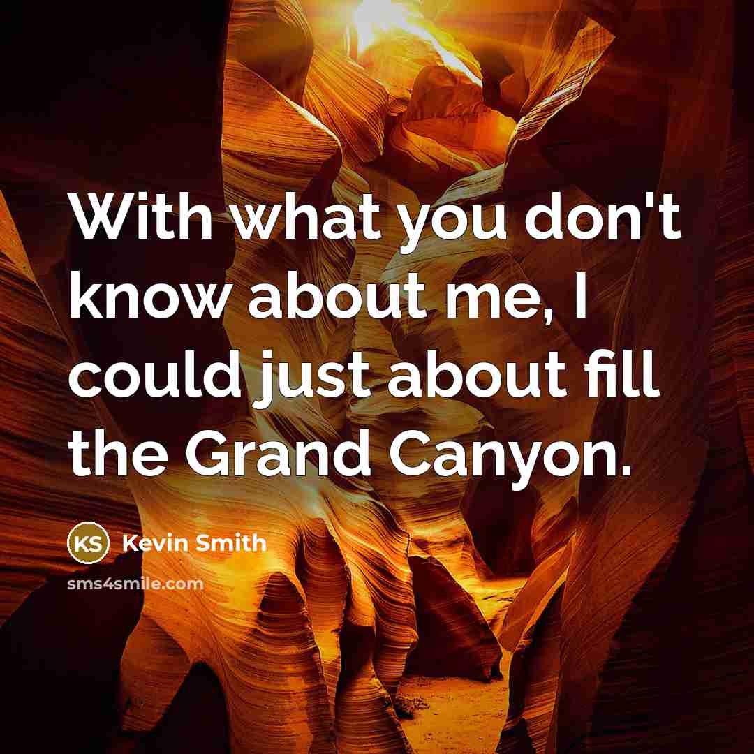 “With what you don't know about me, I could just…” quote by Kevin Smith