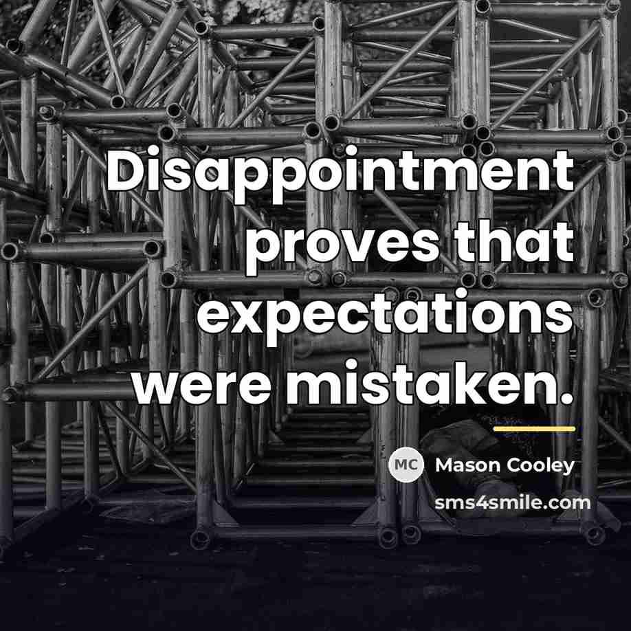 “Disappointment proves that expectations were mistaken.…” quote by Mason Cooley