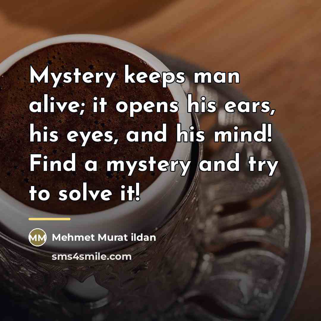 “Mystery keeps man alive; it opens his ears, his eyes,…” quote by Mehmet Murat Ildan