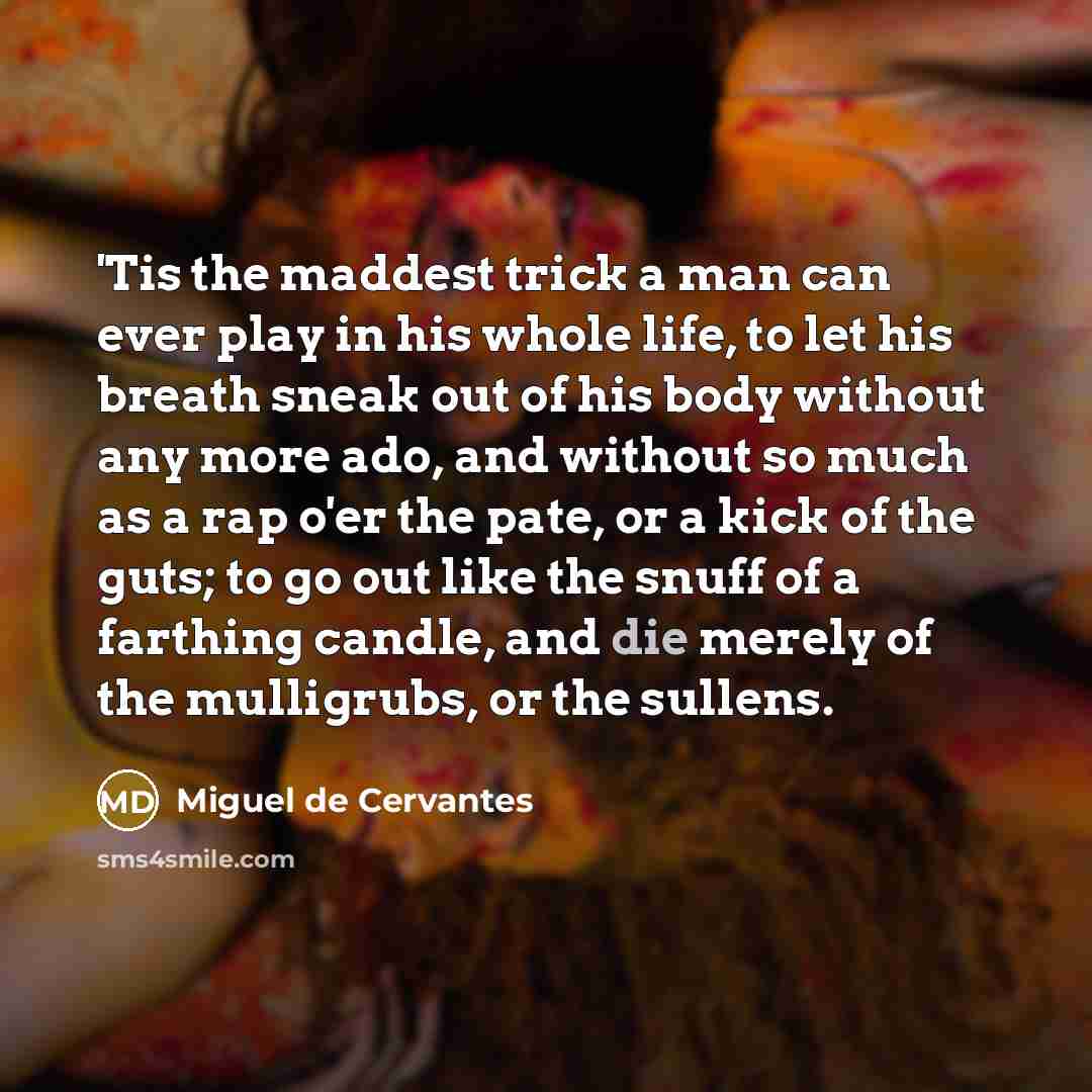 “'Tis the maddest trick a man can ever play in…” quote by Miguel de Cervantes