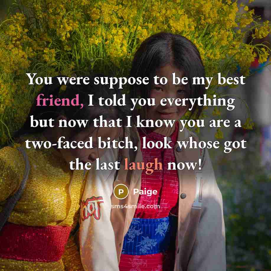 “You were suppose to be my best friend, I told…” quote by Paige