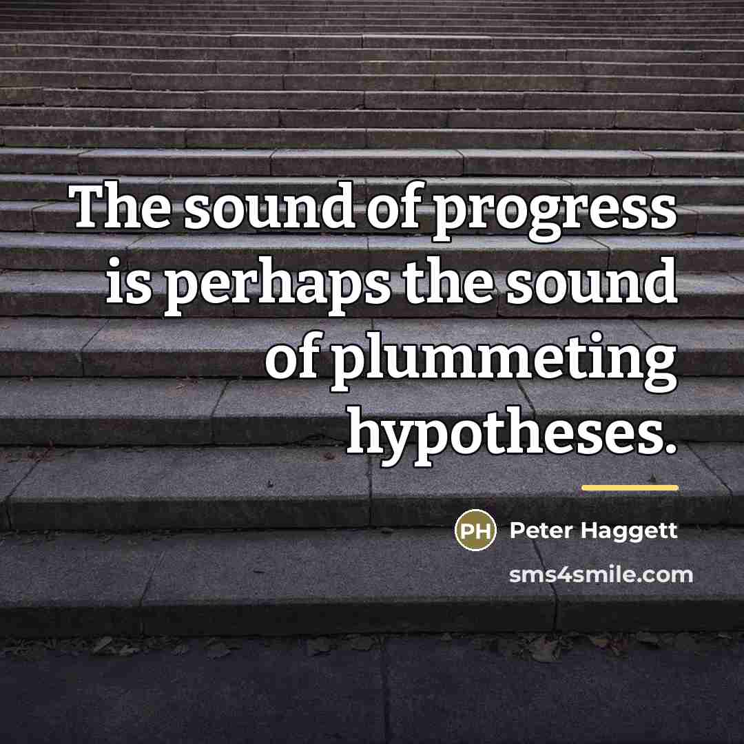 “The sound of progress is perhaps the sound of plummeting…” quote by Peter Haggett