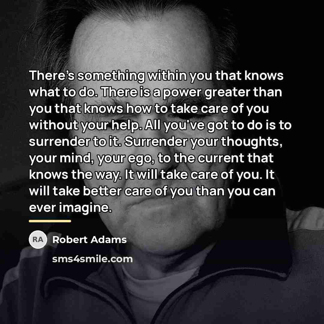 “There's something within you that knows what to do. There…” quote by Robert Adams