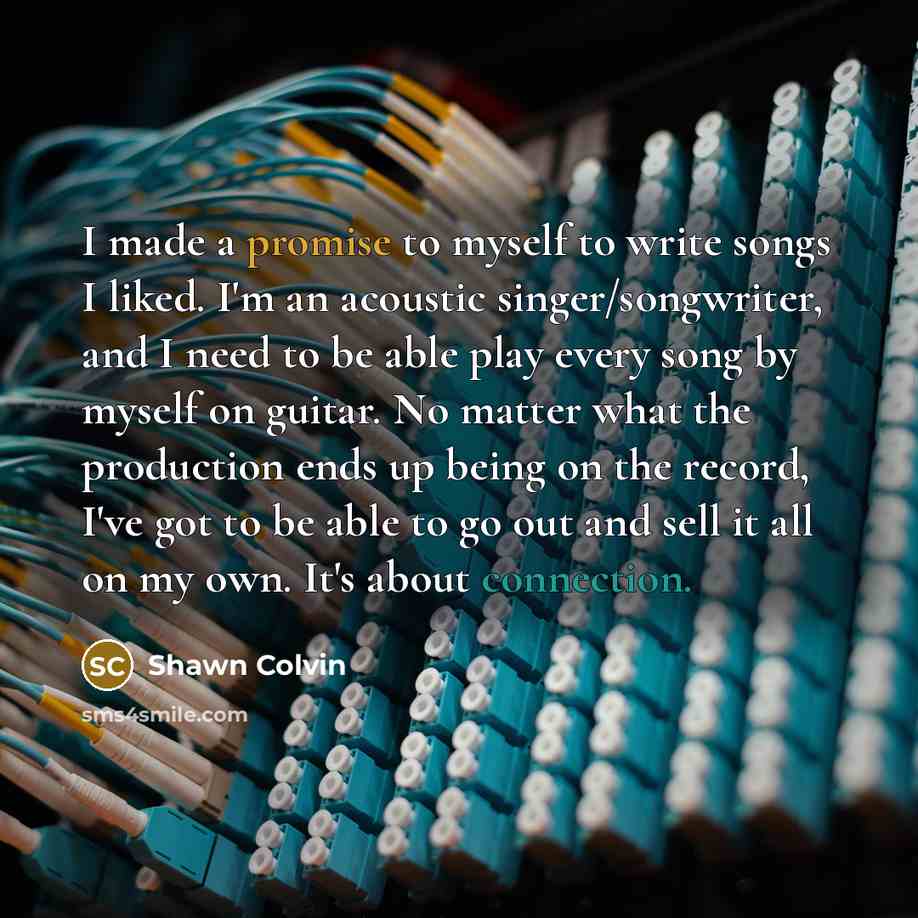 “I made a promise to myself to write songs I…” quote by Shawn Colvin