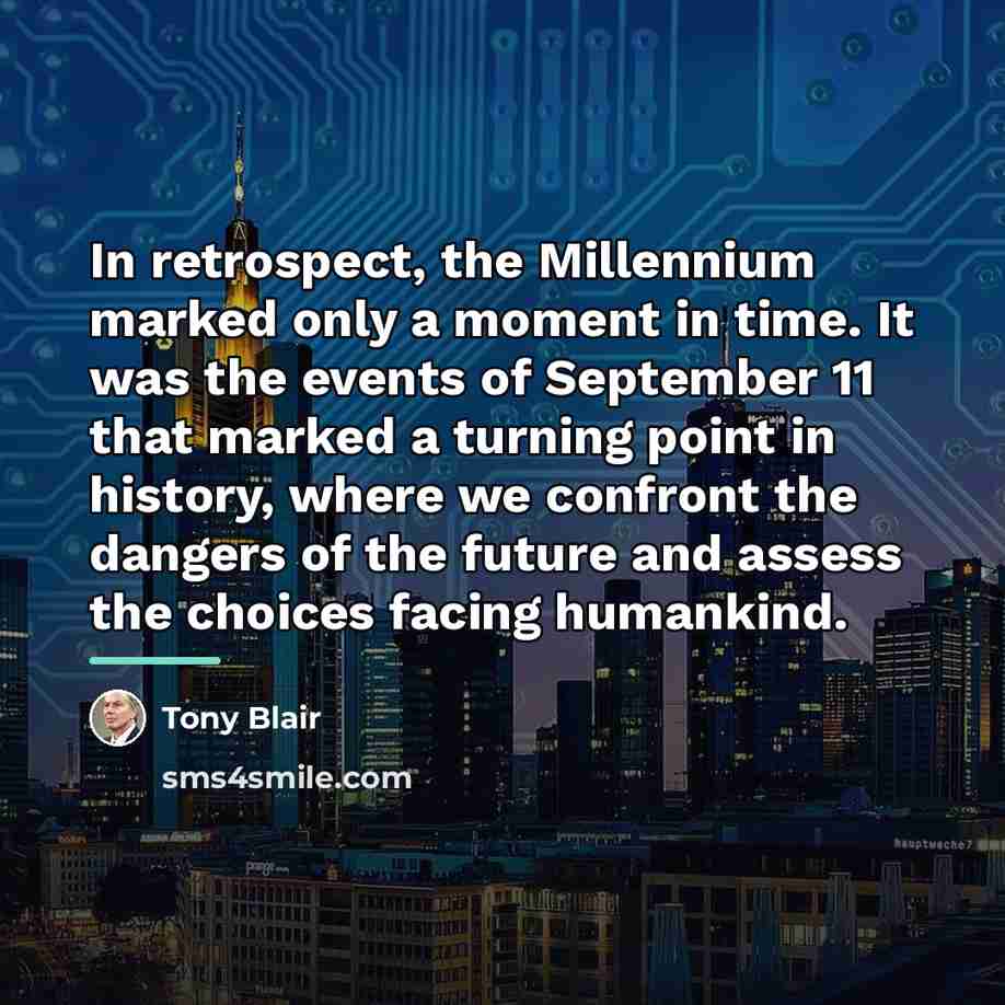 “In retrospect, the Millennium marked only a moment in time.…” quote by Tony Blair