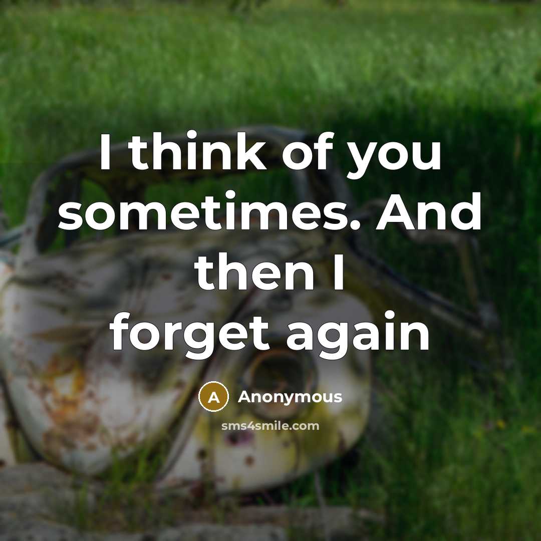 “I think of you sometimes. And then I forget again…” quote by Anonymous