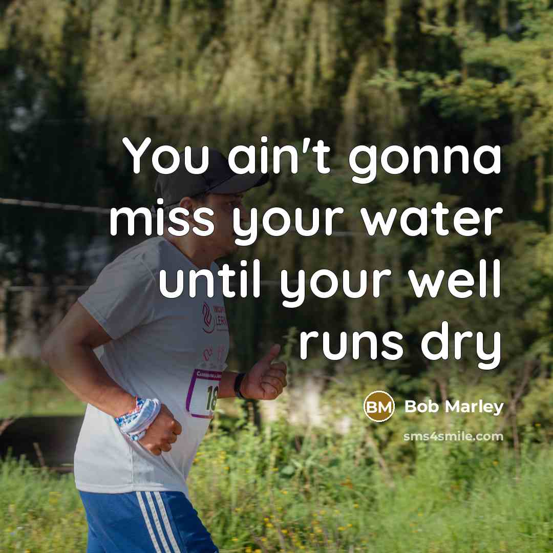 “You ain't gonna miss your water until your well runs…” quote by Bob Marley