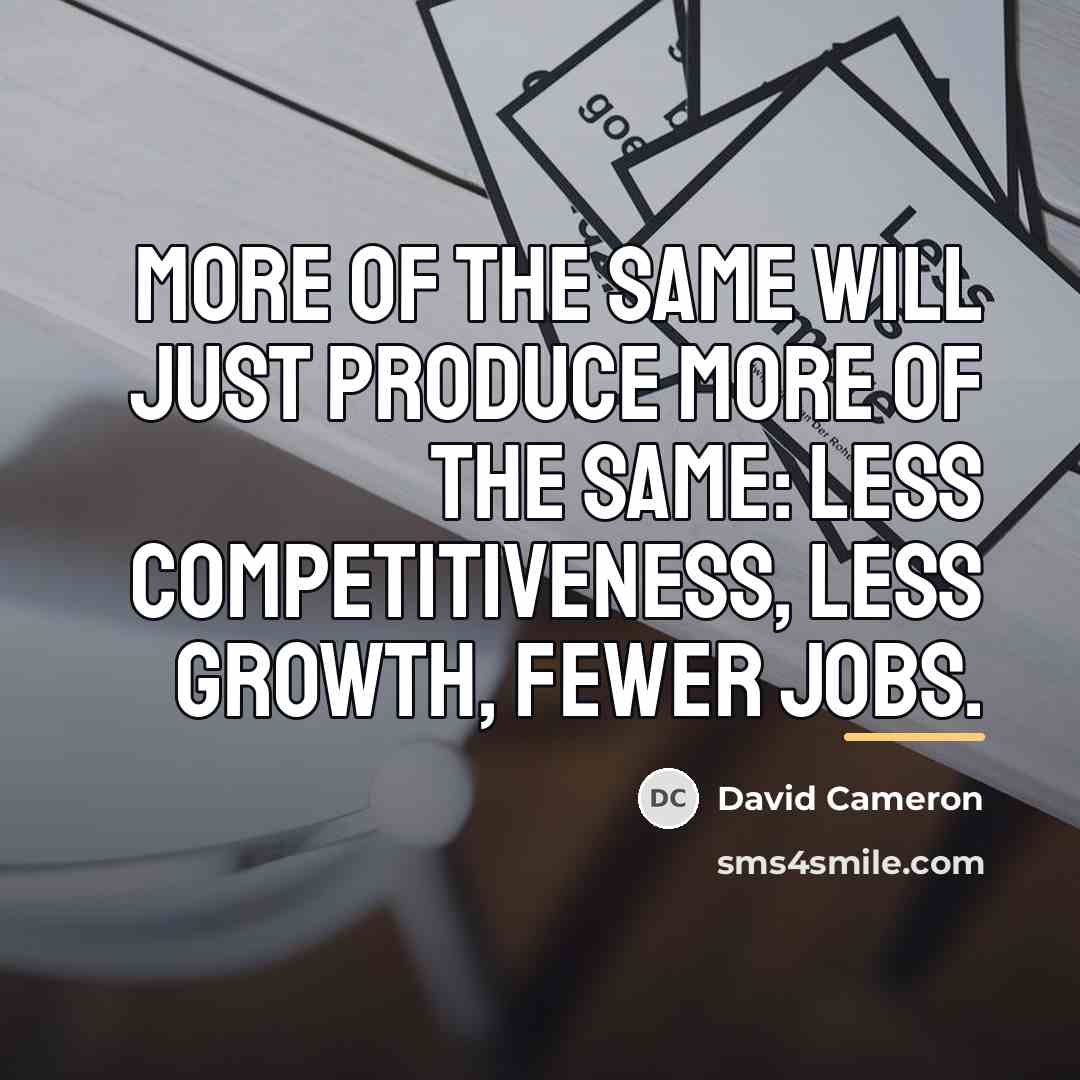 “More of the same will just produce more of the…” quote by David Cameron