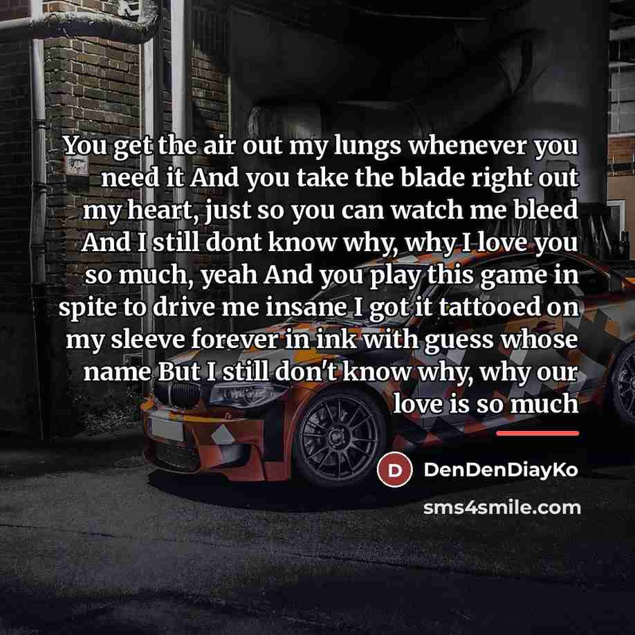 “You get the air out my lungs whenever you need…” quote by DenDenDiayKo