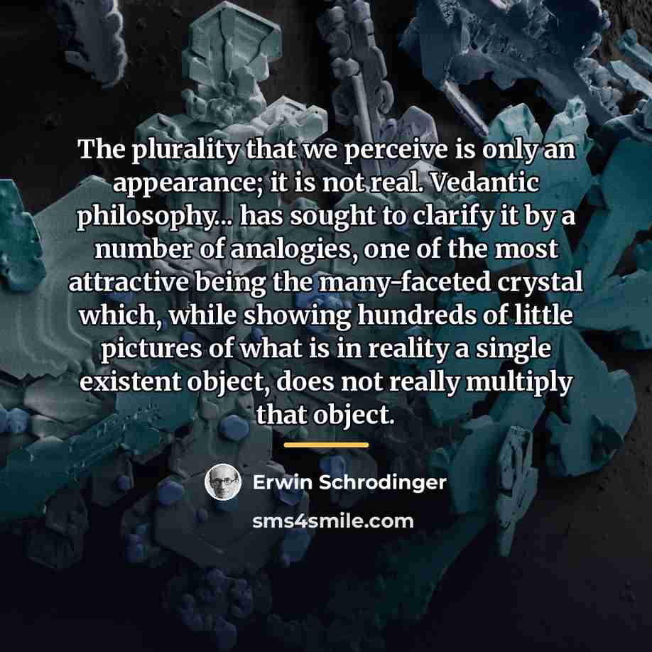 “The plurality that we perceive is only an appearance; it…” quote by Erwin Schrodinger
