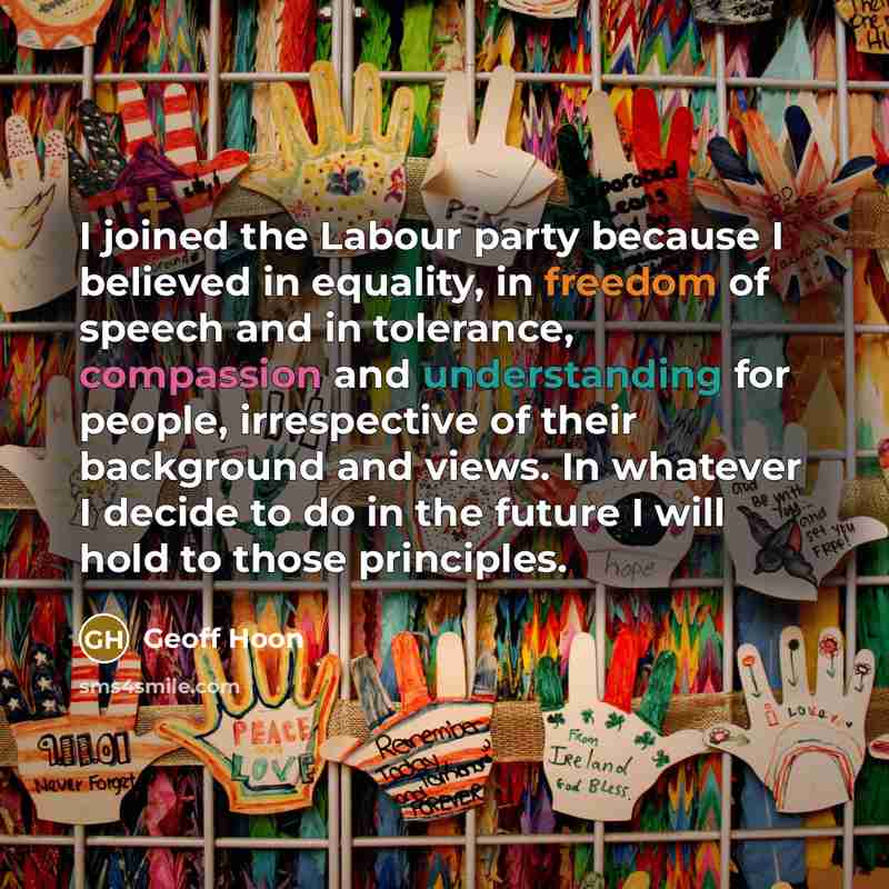 “I joined the Labour party because I believed in equality,…” quote by Geoff Hoon