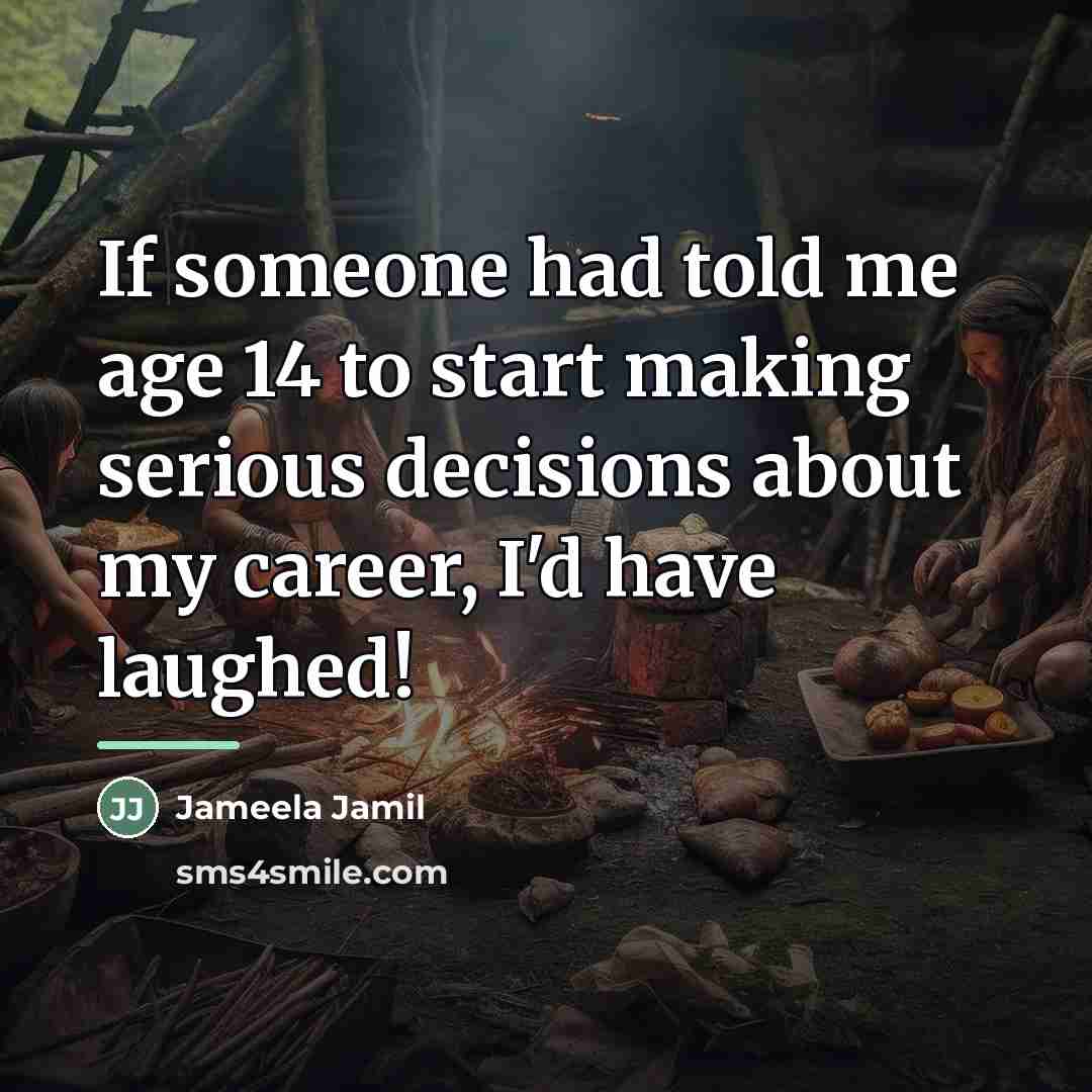 “If someone had told me age 14 to start making…” quote by Jameela Jamil