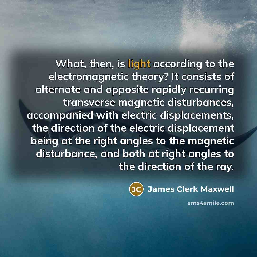 “What, then, is light according to the electromagnetic theory? It…” quote by James Clerk Maxwell