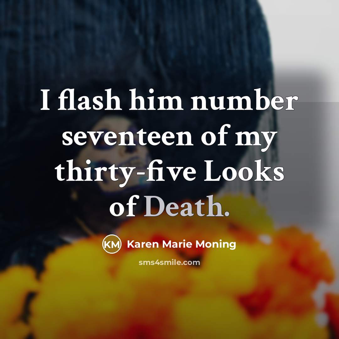 “I flash him number seventeen of my thirty-five Looks of…” quote by Karen Marie Moning
