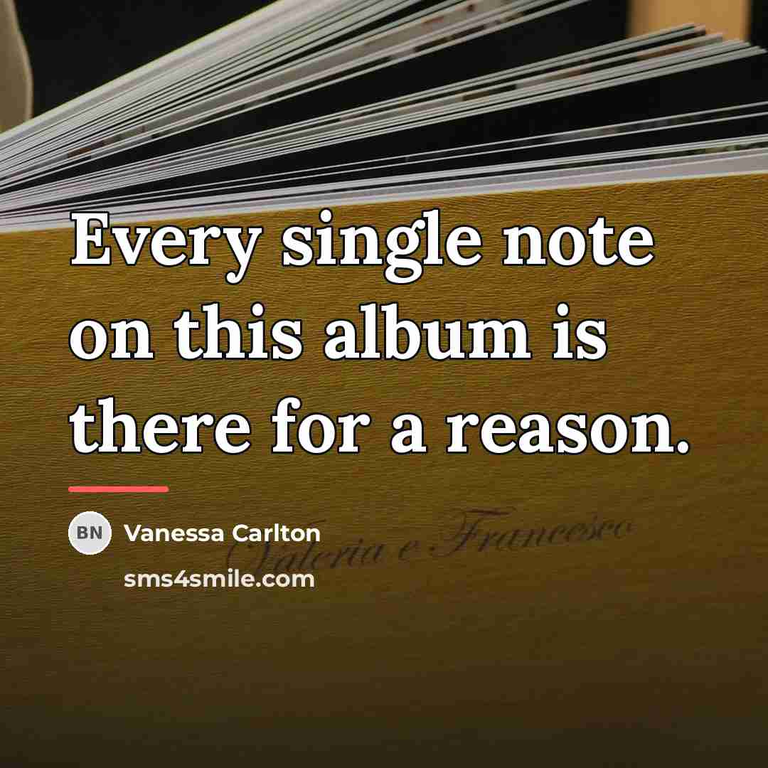 “Every single note on this album is there for a…” quote by Vanessa Carlton