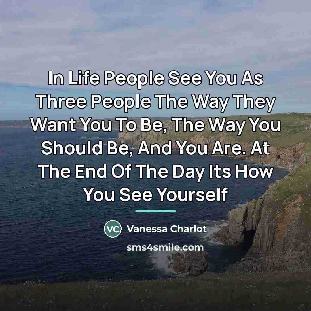 “In Life People See You As Three People The Way…” quote by Vanessa Charlot