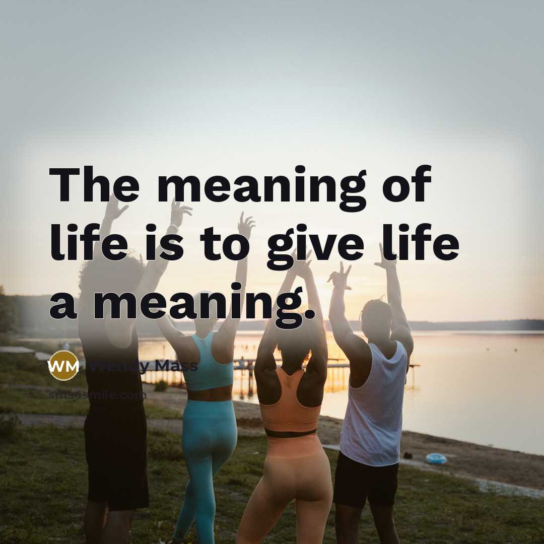 “The meaning of life is to give life a meaning.…” quote by wendy mass