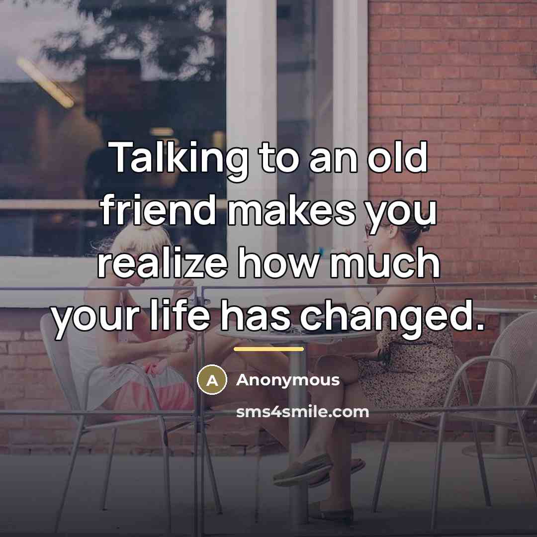 “Talking to an old friend makes you realize how much…” quote by Anonymous