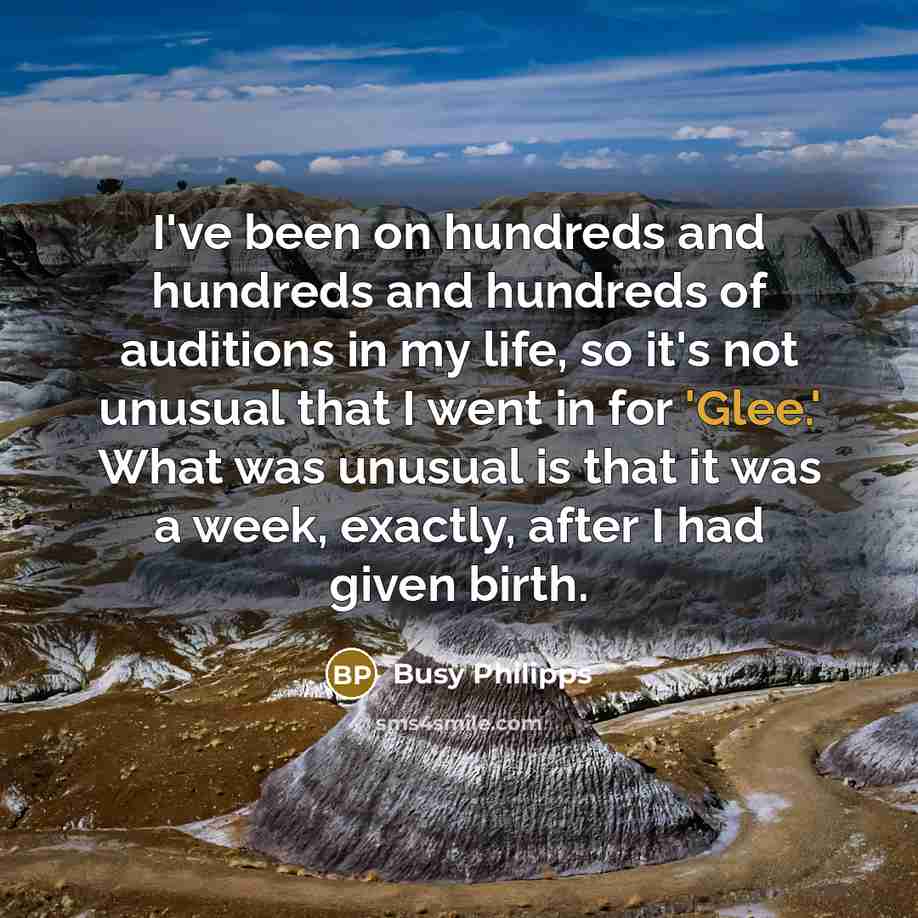 “I've been on hundreds and hundreds and hundreds of auditions…” quote by Busy Philipps