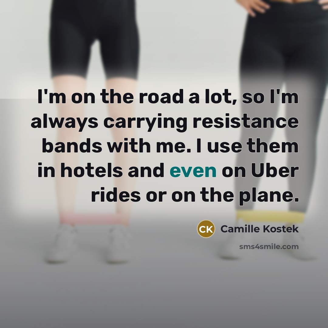 “I'm on the road a lot, so I'm always carrying…” quote by Camille Kostek