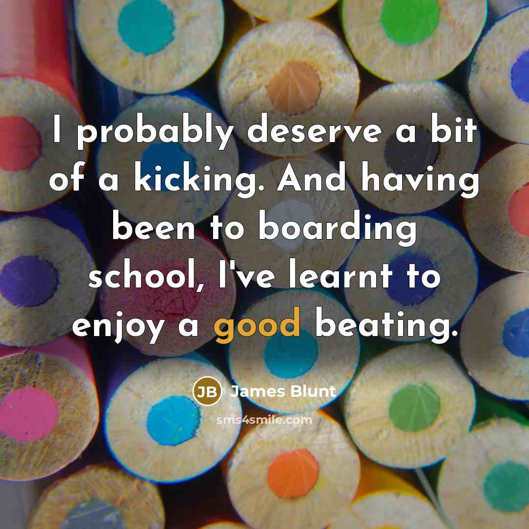 “I probably deserve a bit of a kicking. And having…” quote by James Blunt