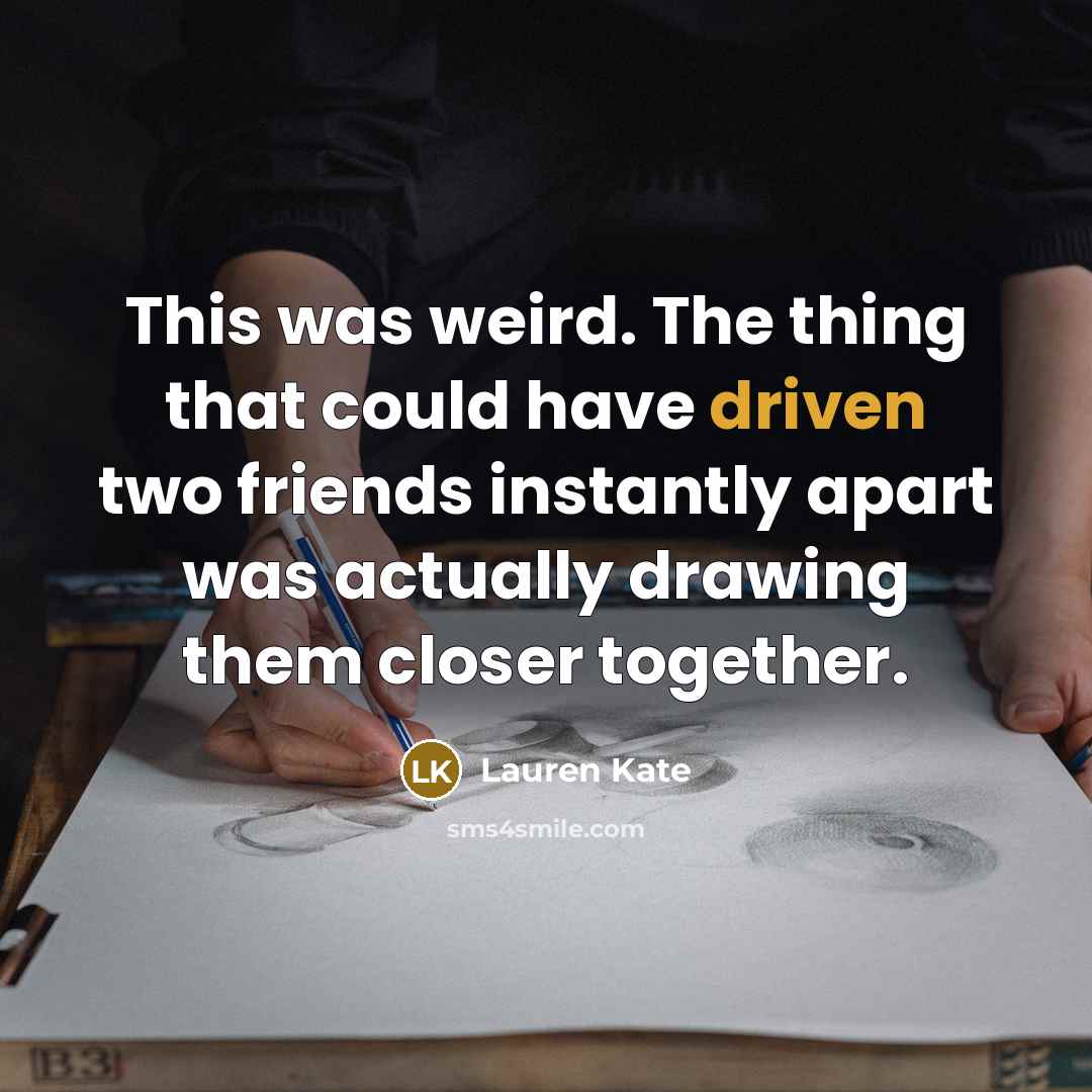 “This was weird. The thing that could have driven two…” quote by Lauren Kate