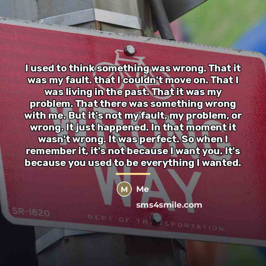 “I used to think something was wrong. That it was…” quote by Me