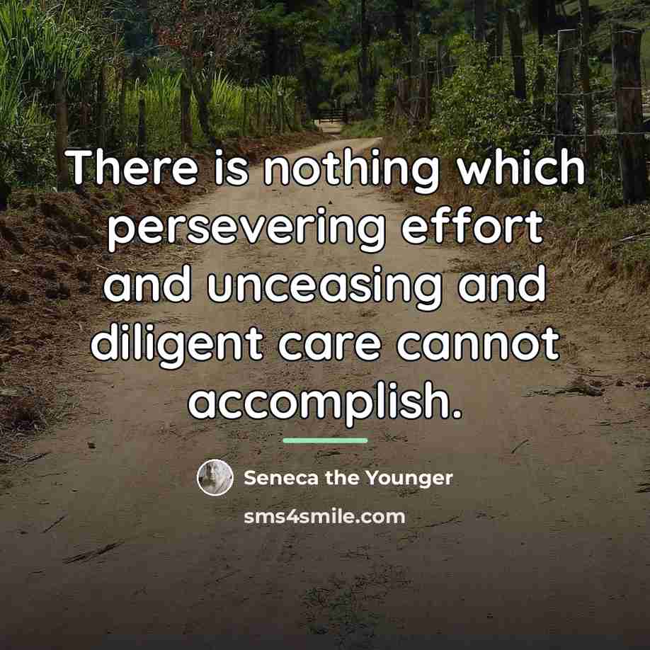 “There is nothing which persevering effort and unceasing and diligent…” quote by Seneca the Younger