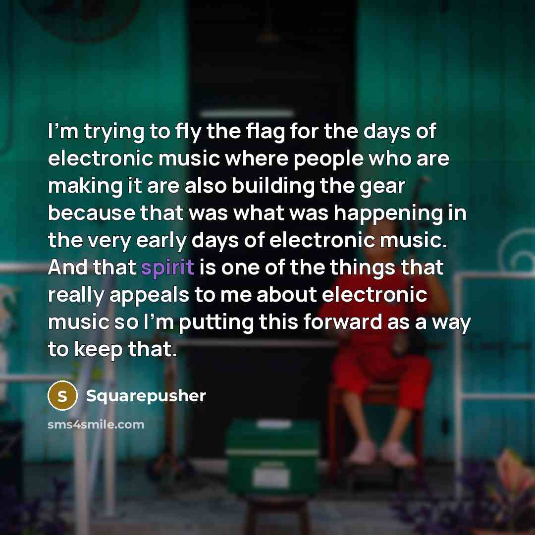 “I'm trying to fly the flag for the days of…” quote by Squarepusher