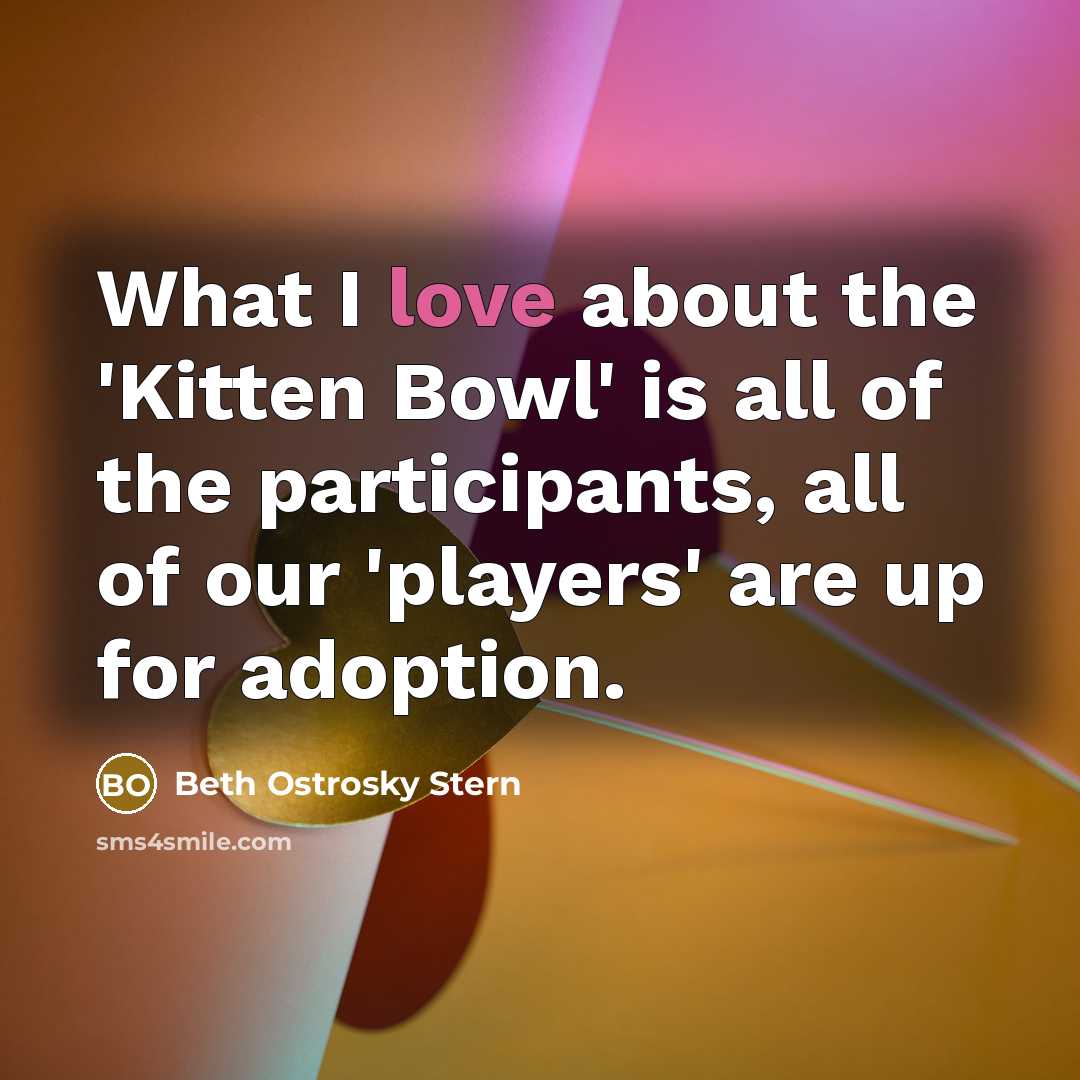 “What I love about the 'Kitten Bowl' is all of…” quote by Beth Ostrosky Stern