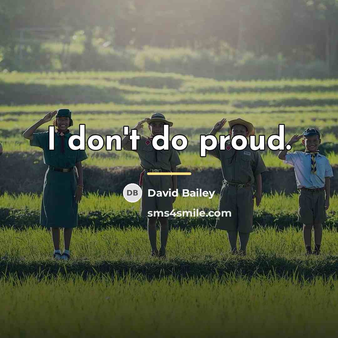 “I don't do proud.…” quote by David Bailey