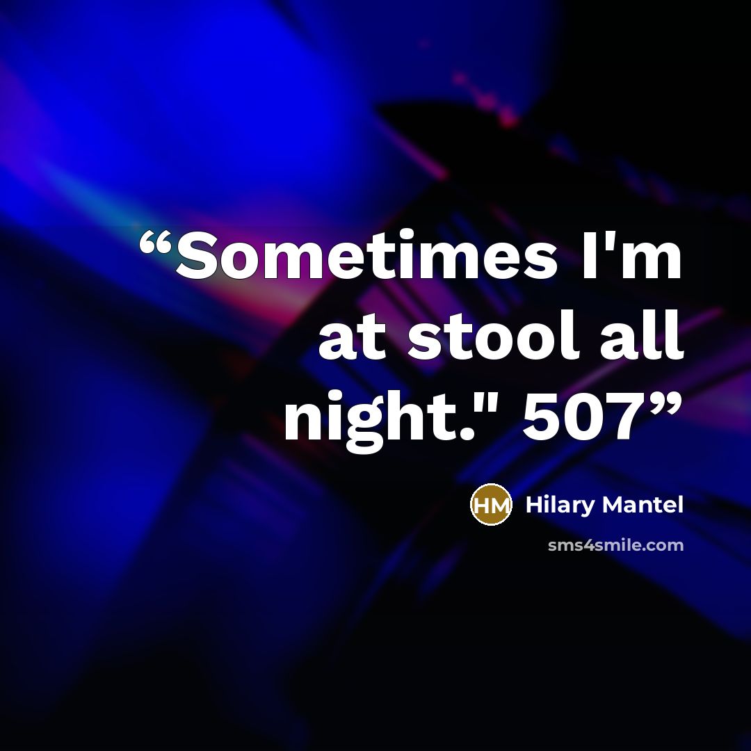 “Sometimes I'm at stool all night." 507” quote by Hilary Mantel