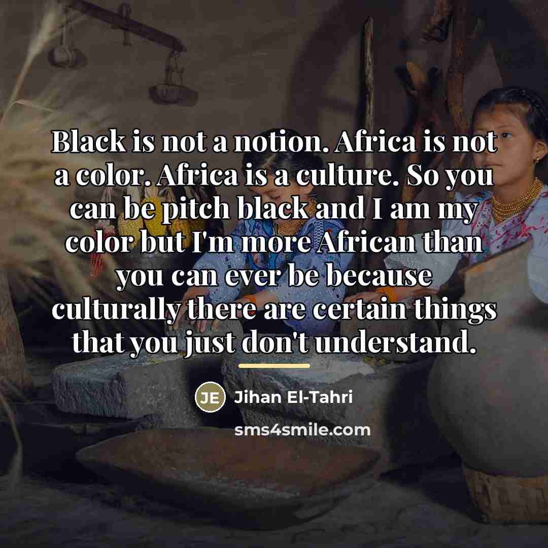 “Black is not a notion. Africa is not a color.…” quote by Jihan El-Tahri