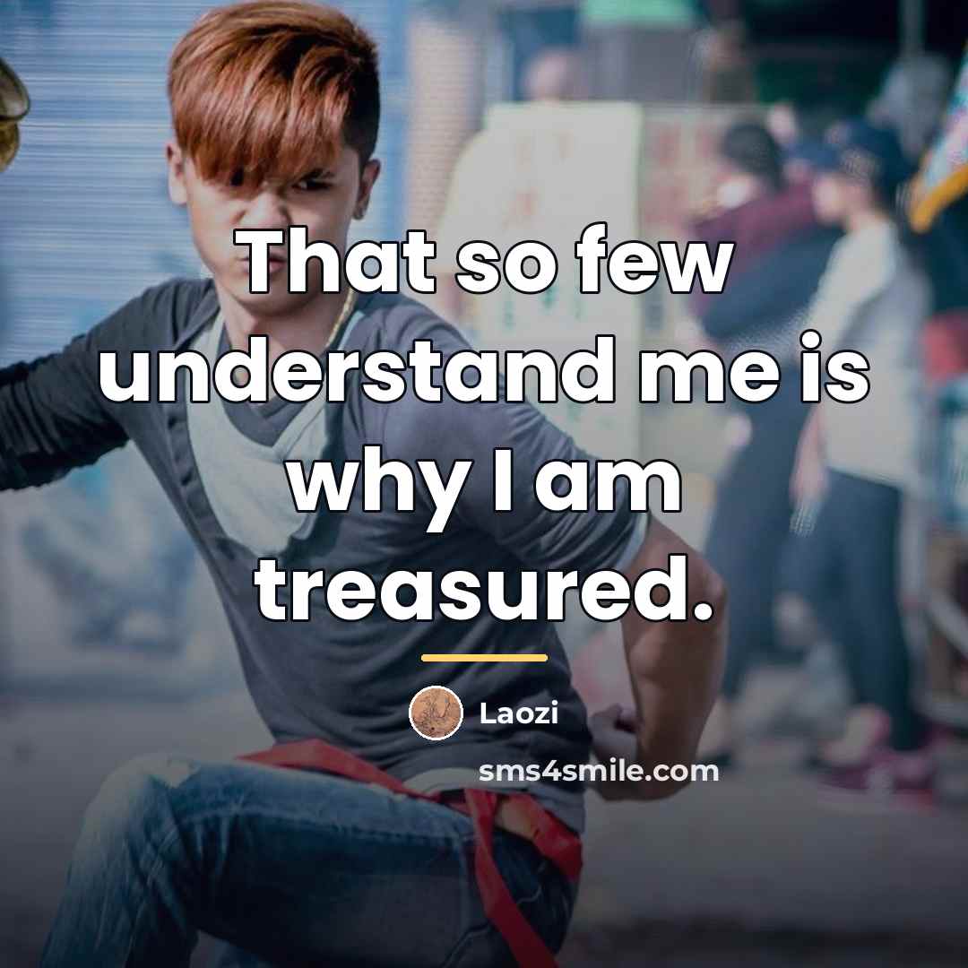 “That so few understand me is why I am treasured.…” quote by Laozi